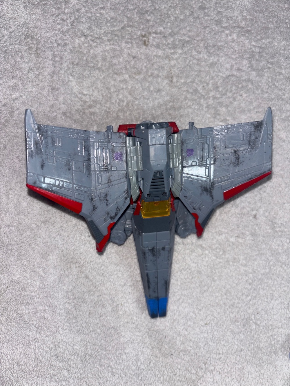 Transformers- stars scream Gray and Red Kids Toy Jet